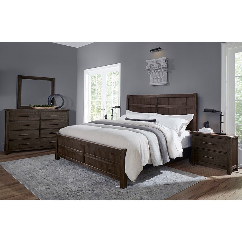 Vaughan Bassett Dovetail Rustic Queen Board and Batten Bed with Low